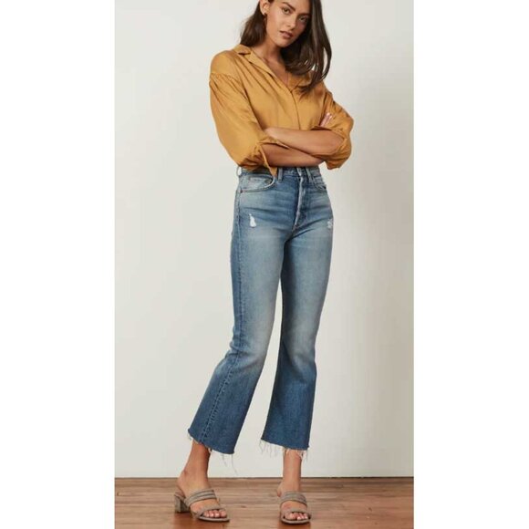 Boyish The BRADY High Rise Stretch Crop Flare Denim Sz 31 in MERCY ISLAND - Picture 1 of 13